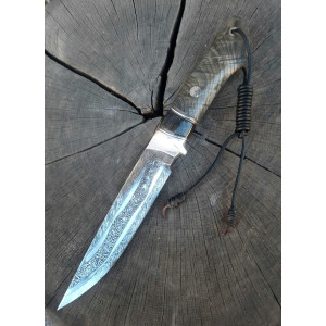 КРОКОДИЛ ніж ручної роботи Павла Гончаренка, сталь мозаїчний дамаск 60-61 HRC. Photo 3